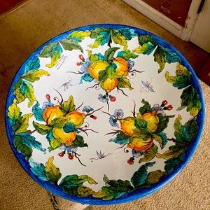 Beautiful hand painted glazed ceramic bowl